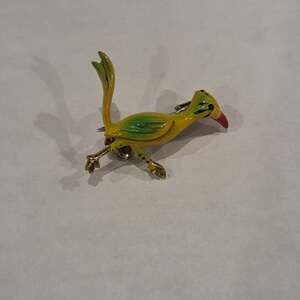Vintage Enamel and Gold-Tone Roadrunner brooch